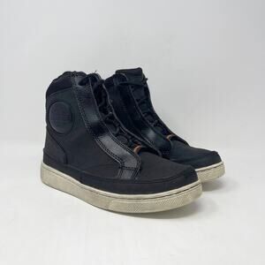 Harley Davidson Vardon Sneaker Womens 6.5 Black Hi-Top Riding Shoe D87175‎